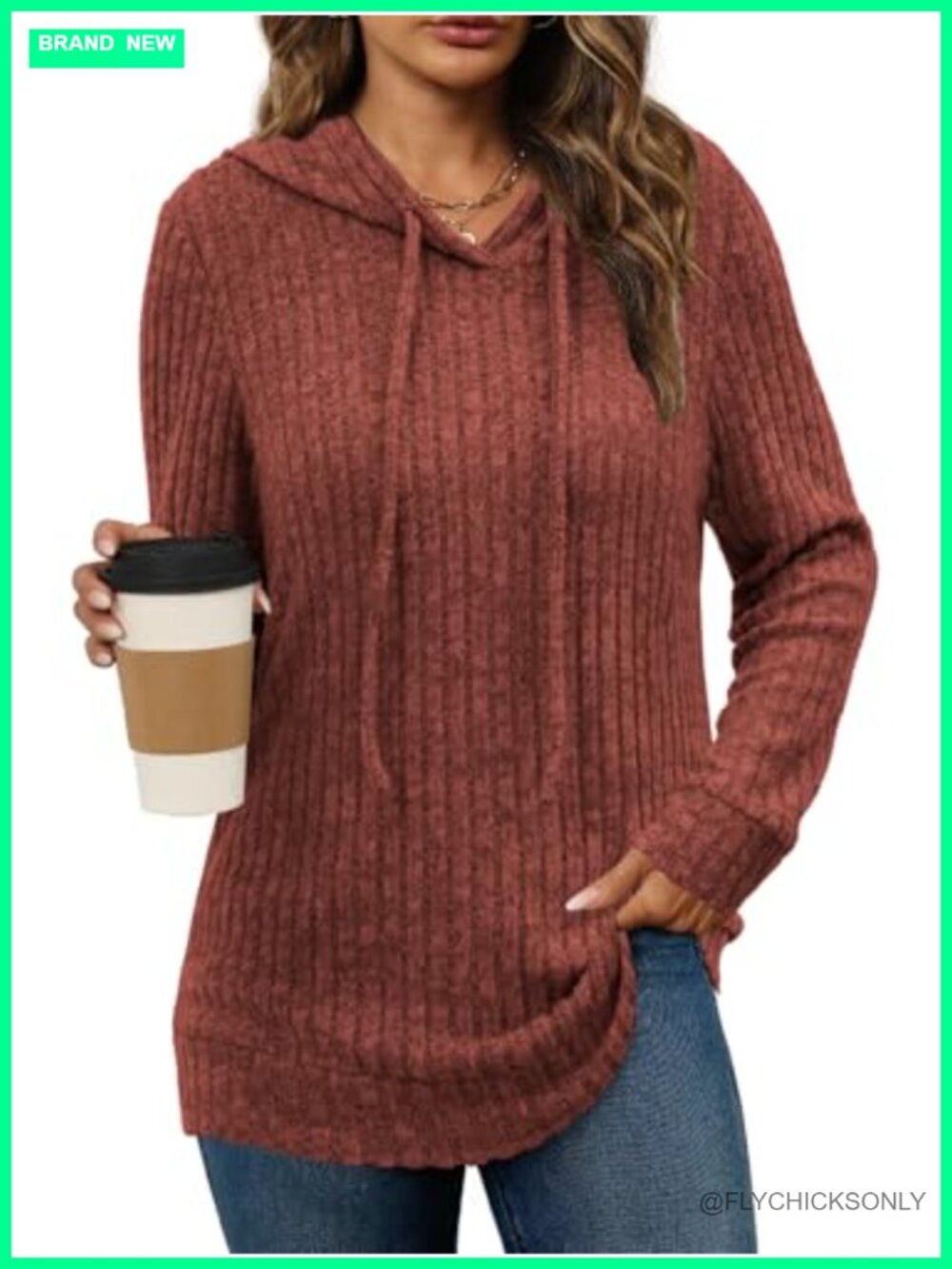 Womens Hoodie Sweater Long Sleeve Pullover Tunic Loose Fit Fall Winter Top